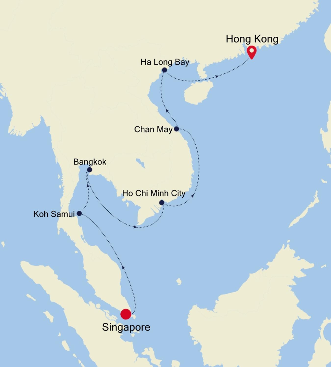 Cruise from Singapore to Hong Kong SN250224014 Silversea