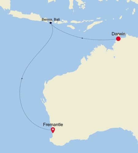 Darwin to Fremantle (Perth), Western Australia