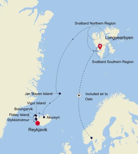Reykjavik to Longyearbyen
