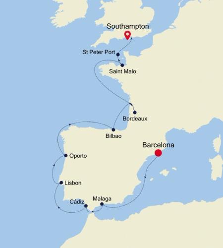 cruises from southampton to barcelona