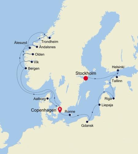 Stockholm a Copenhagen