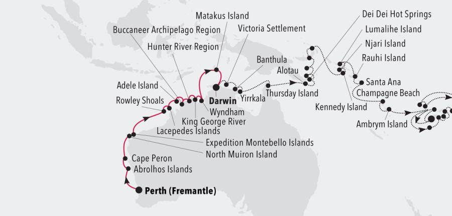 Fremantle (Perth), Western Australia to Darwin