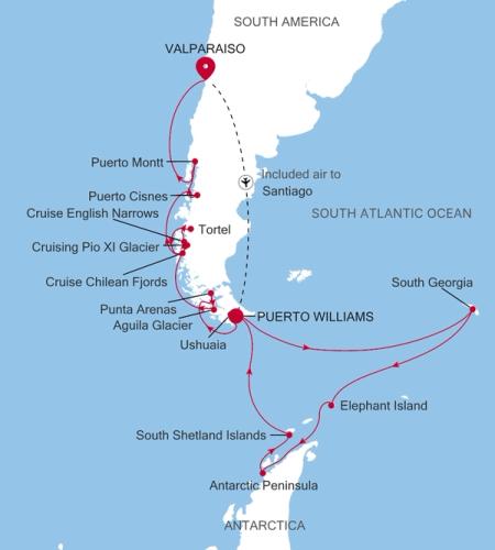 Puerto Williams a Valparaiso