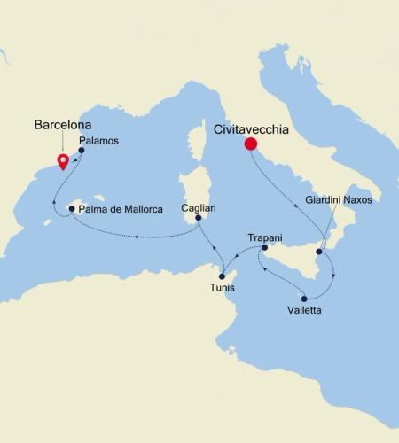 Civitavecchia (Rome) à Barcelona