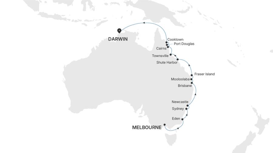 Melbourne to Darwin