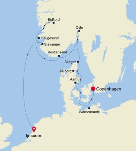 Copenhagen to Ijmuiden (Amsterdam)