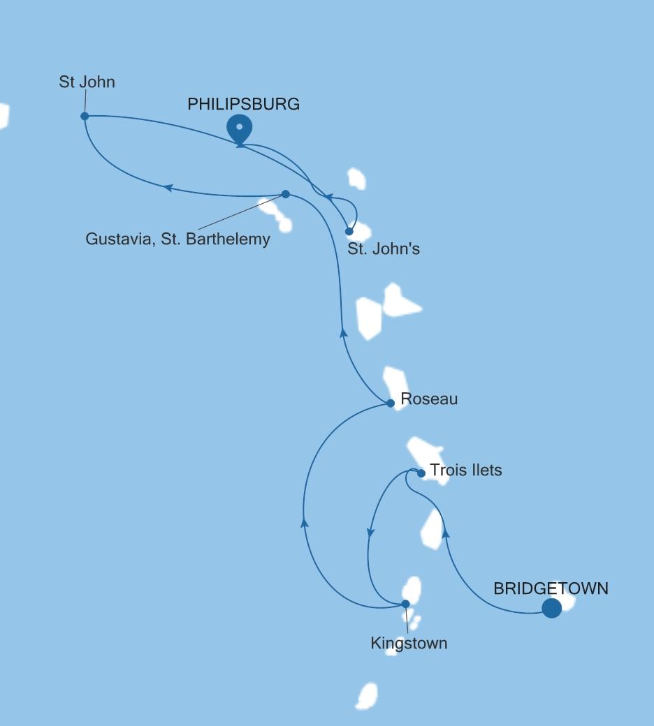 BRIDGETOWN TO PHILIPSBURG, ST. MAARTEN