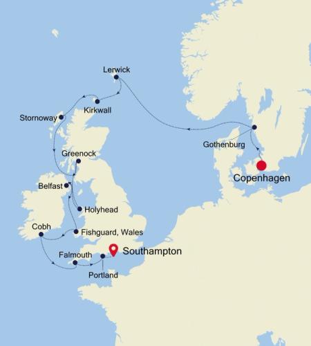 Copenhagen a Southampton