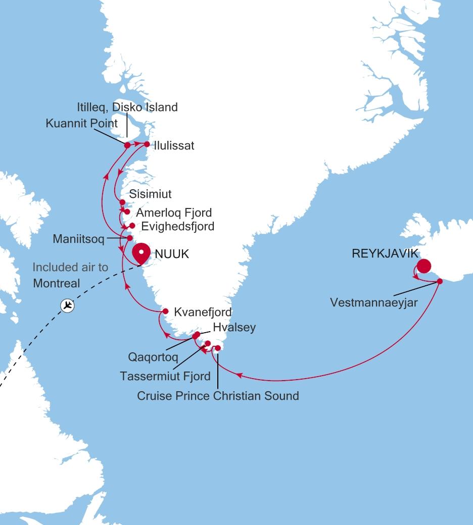 REYKJAVIK TO NUUK (GODTHAB)