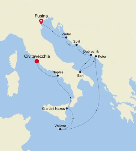 Civitavecchia (Rome) to Fusina (Venice)