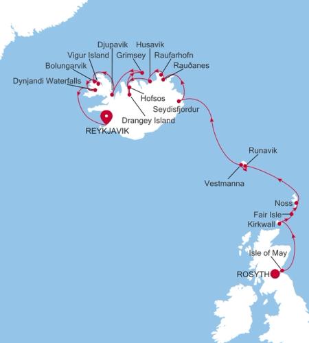 Rosyth (Edinburgh), Scotland a Reykjavik