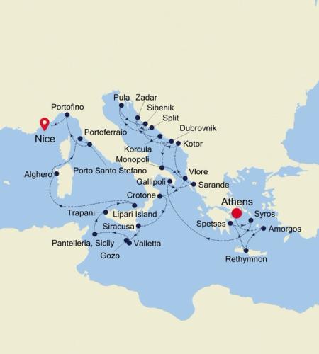 Athens (Piraeus) to Nice