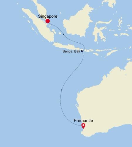 Singapore to Fremantle (Perth), Western Australia