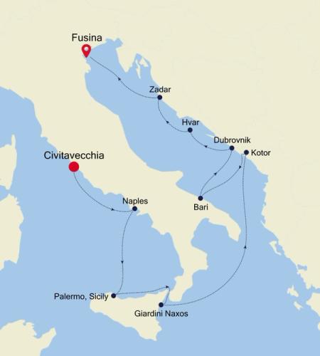 Civitavecchia (Rome) to Fusina (Venice)