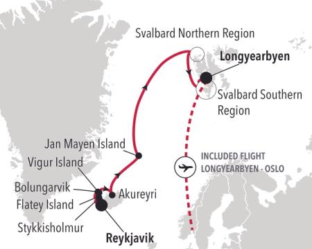 Reykjavik a Longyearbyen