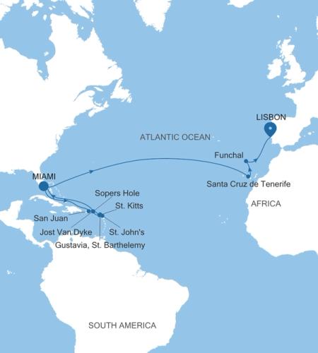 Miami, FL to Lisbon
