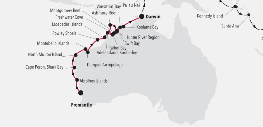 Fremantle (Perth), Western Australia to Darwin