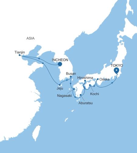 Incheon (Seoul) nach Tokyo