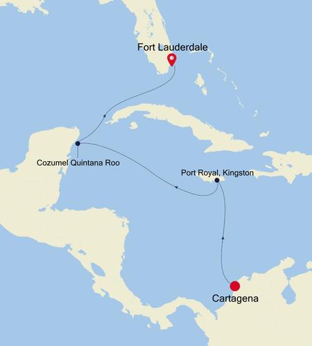 Cartagena a Fort Lauderdale, Florida