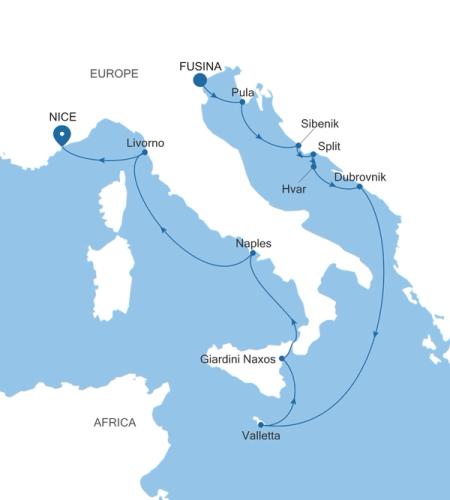Fusina (Venice) to Nice