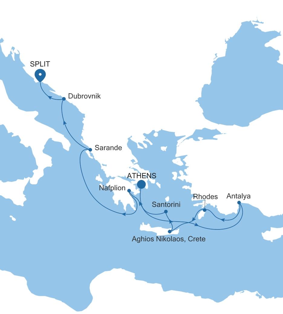 ATHENS (PIRAEUS) TO SPLIT