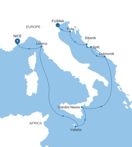 Fusina (Venice) to Nice