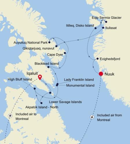 Nuuk (Godthab) à Iqaluit (Nunavut)