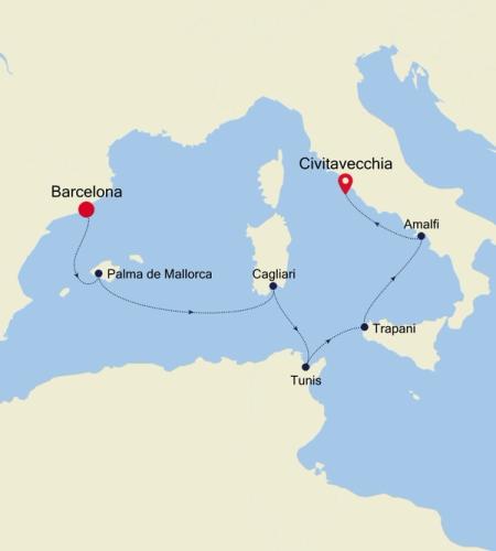 Barcelona à Civitavecchia (Rome)