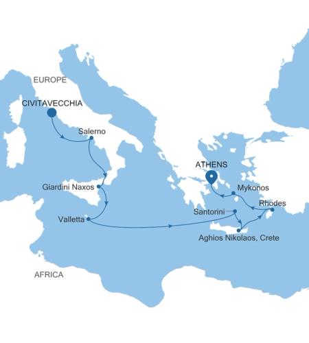 Civitavecchia (Rome) à Athens (Piraeus)