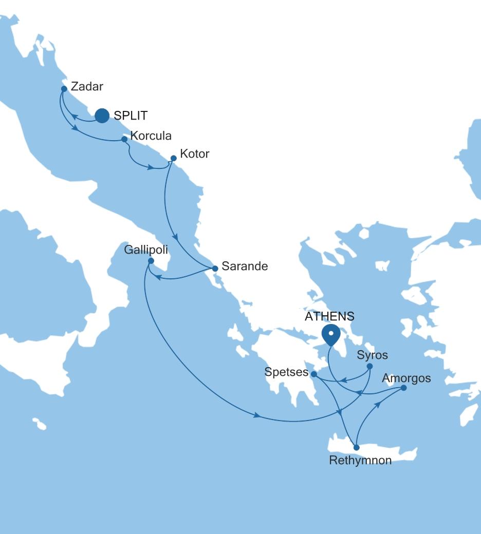 SPLIT TO ATHENS (PIRAEUS)