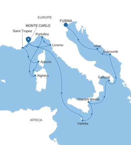 Fusina (Venice) to Monte Carlo