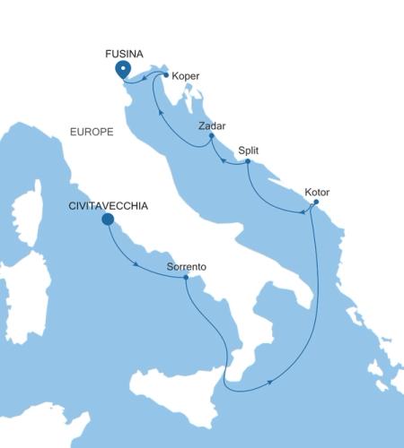 Civitavecchia (Rome) a Fusina (Venice)