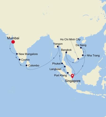 cruises from singapore to mumbai