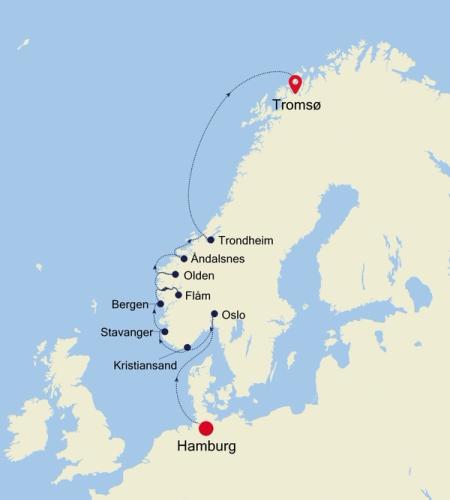 Hamburg nach Tromsø