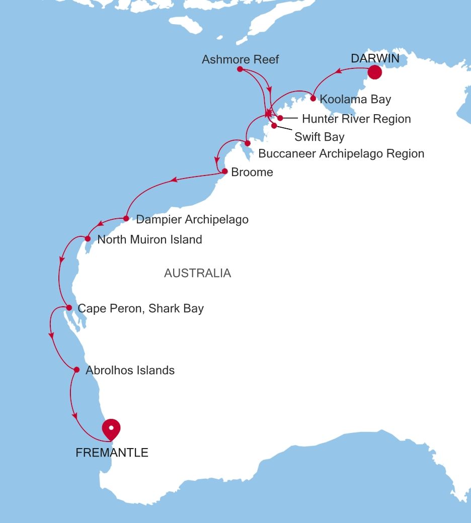 Cruise from Darwin to Fremantle (Perth), Western Australia ...