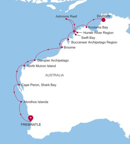 Darwin to Fremantle (Perth), Western Australia