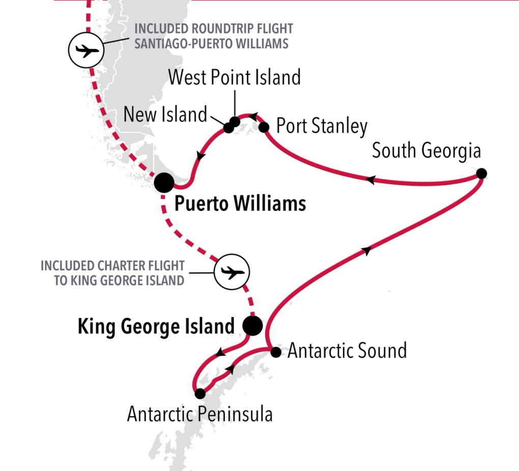 KING GEORGE ISLAND TO PUERTO WILLIAMS