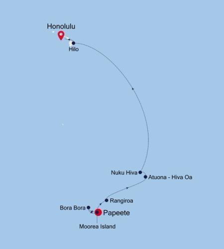 Papeete (Tahiti) to Honolulu, Oahu, Hawaii