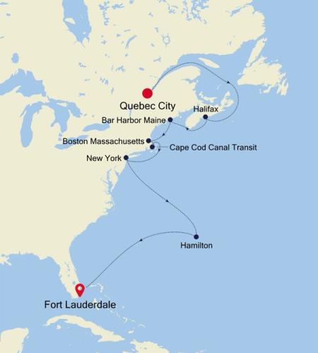 Quebec City to Fort Lauderdale, Florida