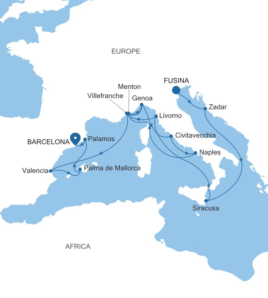 FUSINA (VENICE) TO BARCELONA