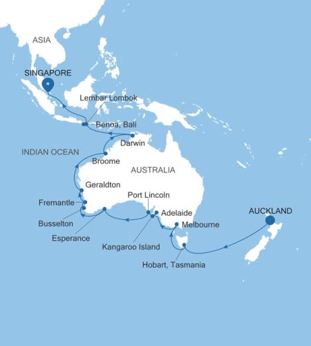 Auckland à Singapore