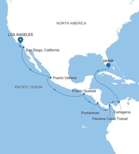 Miami, FL à Los Angeles, California