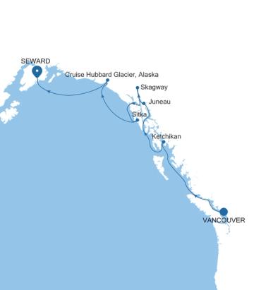 Vancouver nach Seward (Anchorage, Alaska)