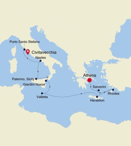 Athens (Piraeus) to Civitavecchia (Rome)