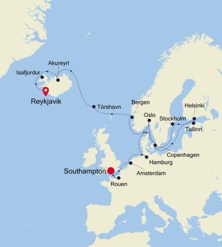 Southampton to Reykjavik