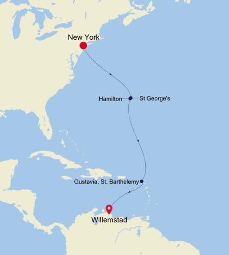 New York, NY to Willemstad, Curaçao