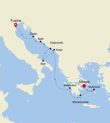 Athens (Piraeus) nach Fusina (Venice)