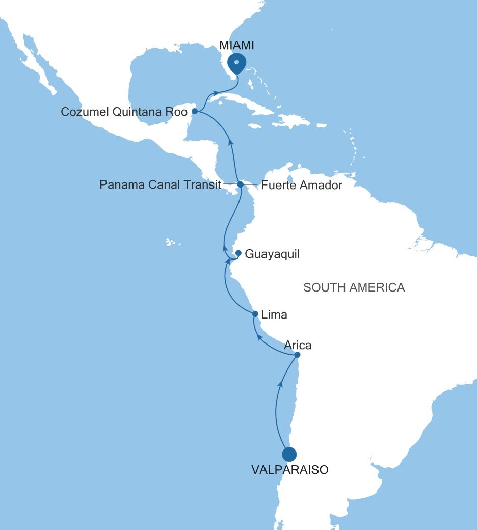 Valparaíso to Miami Panama Canal cruise