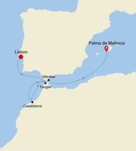 Lisbon to Palma de Mallorca