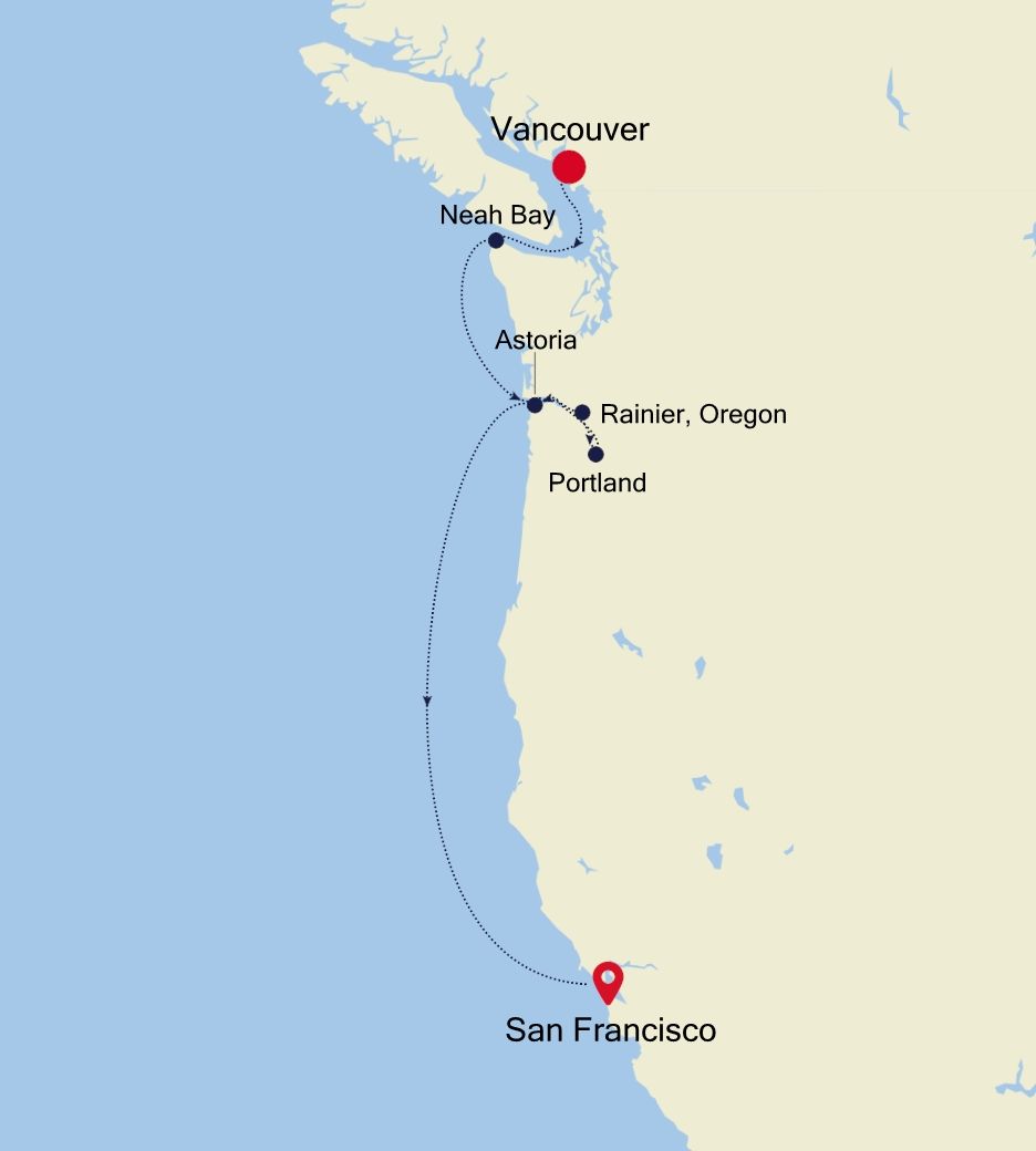 Cruise from Vancouver to San Francisco (California) WI231002S06